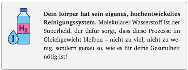 molekulärer Wasserstoff Vorteile